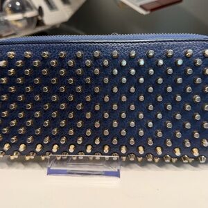 Christian Louboutin Pantone Spike China Blue Zip Wallet